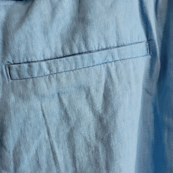 A New Day High Rise Linen Wide Leg Fluid pants Blue - Picture 9 of 13
